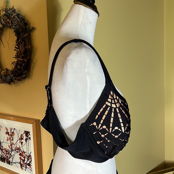 SWIMSUITS FOR ALL Size 24 Swim Bra Top Underwire Padded Cut-Outs Sexy $88 NEW - Picture 3 of 16